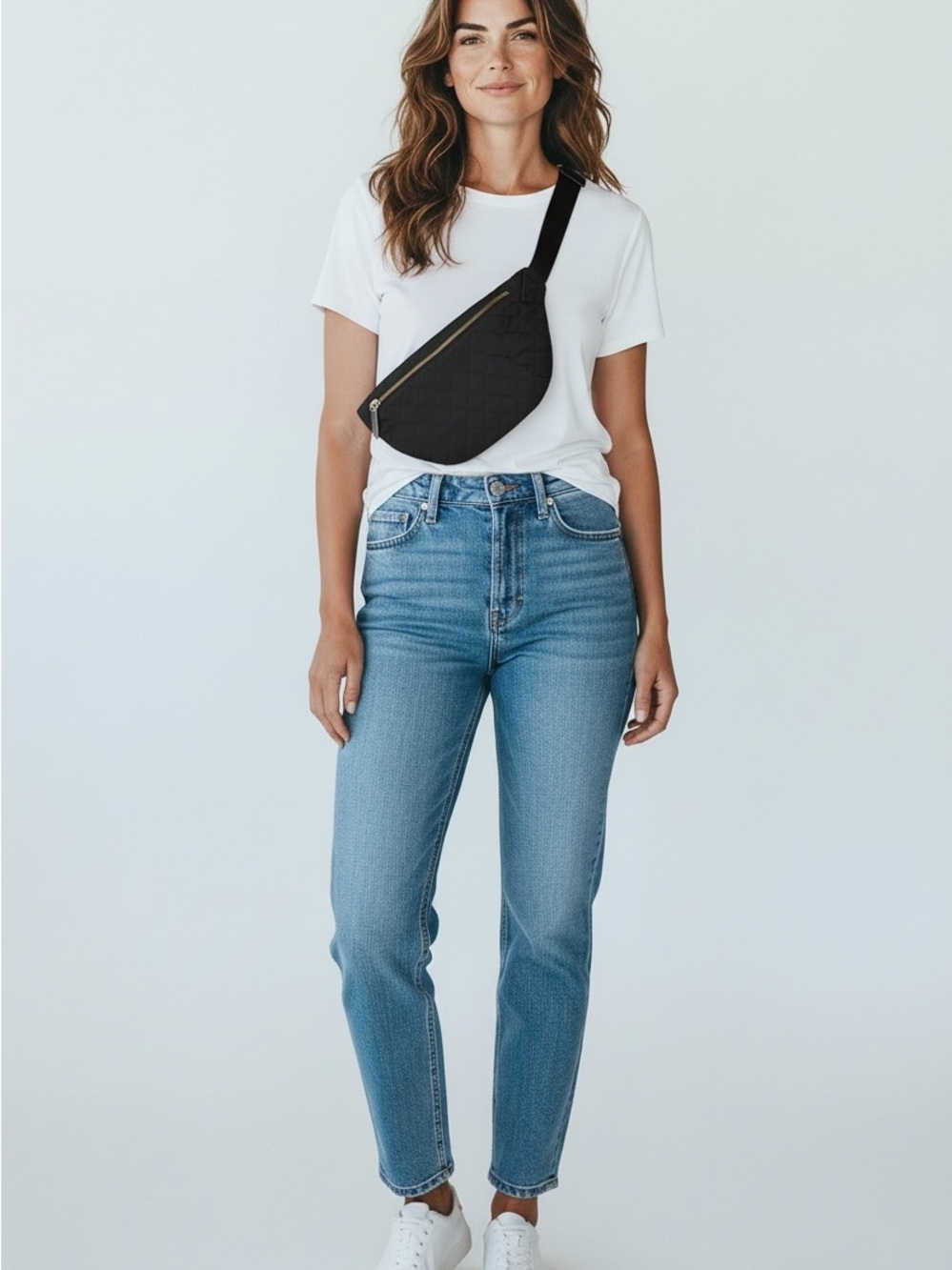 Maurices Black Quilted Crossbody Belt Bag